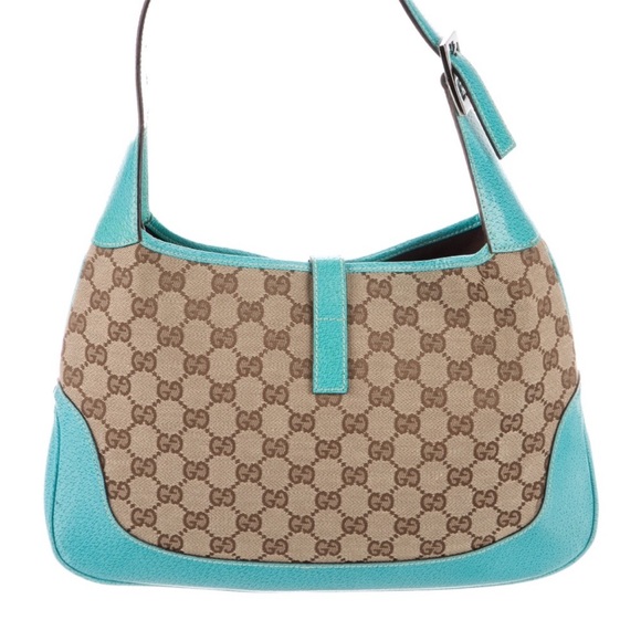 Gucci GG Canvas Small Jackie O Hobo Light Blue - Picture 2 of 8